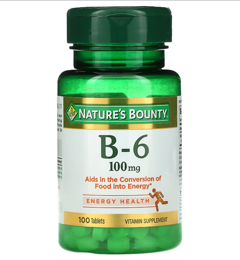 Nature's Bounty Vitamin B-6 100mg 100 Tablets