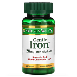 Nature's Bounty Gentle Iron Glycinate 28mg 90 Capsules