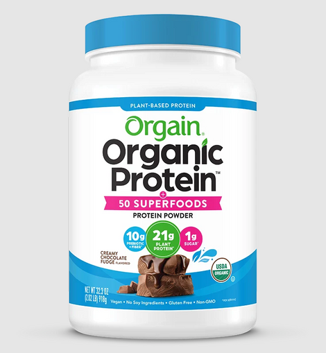 Orgain Organic Protein 50 Superfoods USDA Organic Plant-Based Protein Powder Creamy Chocolate Fudge 32.3oz/918g