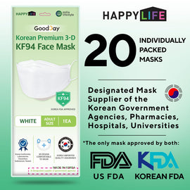 Happy Life Adult White KF94 Face Mask 10 pcs