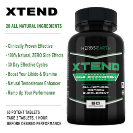 XTEND Formula 60 Tablets 2 bottles - Boost Stamina - All Natural and Potent - ZERO Side Effects