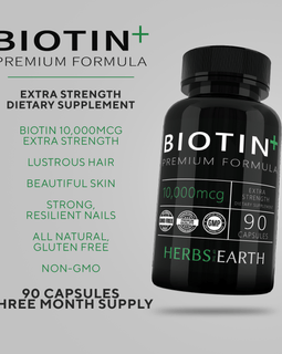 BIOTIN & RESTORE COMBO, HAIR, NAIL & SKIN HEALTH SOLUTION, ALL NATURAL, GMO-FREE, ZERO CHEMICALS, 2 Bottles Combo Herbs of the Earth
