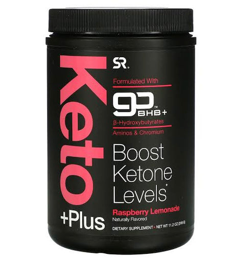 Sports Research Keto Plus Go BHB+ Raspberry Lemonade (30 Servings) 318g/11oz Exogenous Ketones Powder - Formulated for Ketosis, Energy & Focus