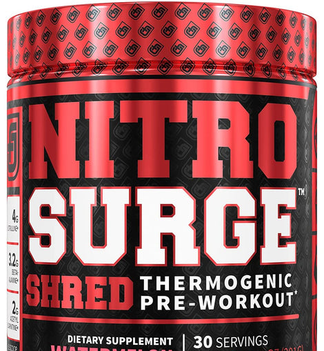 Jacked Factory Nitrosurge Shred Pre-Workout and Fat-Burner Watermelon 30 servings 7.1oz/201g