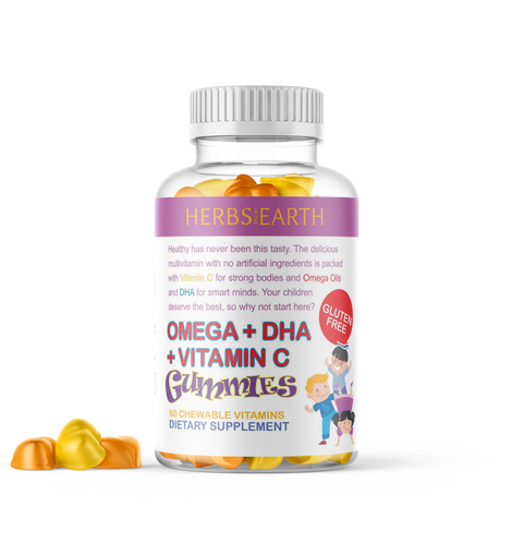 Omega 3,6,9 + DHA + Vit C w Chia Seed Gummies for KIDS 60 Gummies