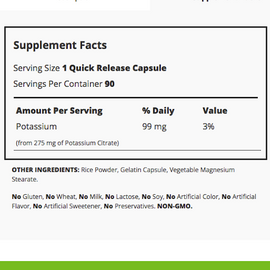 Nature's Truth Potassium Citrate 275mg 90 capsules