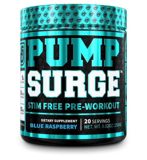 Jacked Factory Pumpsurge Pre-Workout Blue Raspberry 20 servings 8.82oz/250g