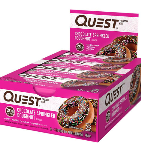 Quest Bar Choco Sprinkled Doughnut Box of 12 Bars