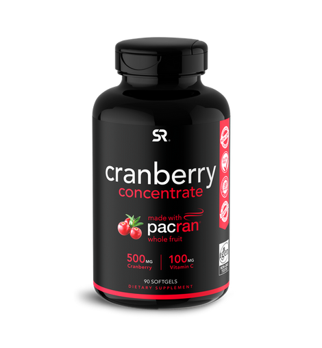 Sports Research Cranberry Concentrate (Triple Strength) Made with clinically Proven Pacran® 90 Soft gels