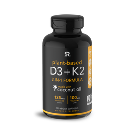 Sports Research Vitamin K2 + D3 w/ Organic Coconut Oil 60 Softgels