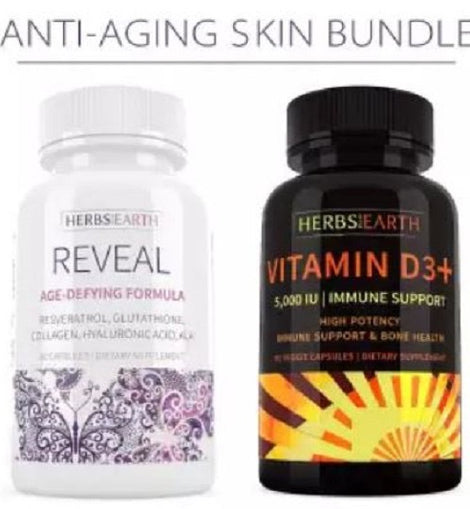 Reveal Age Defy + Vitamin D3 5000 iu - Anti-Aging Bundle (2 Bottles Combo)
