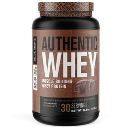 Jacked Factory Authentic Whey Protein Powder Chocolate 30 Servings 36.5oz/1035g