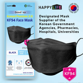 Happy Life Adult Black KF94 Face Mask 1 pc