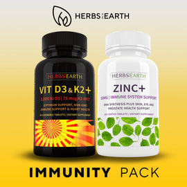 Immunity Pack Vitamin D3+K2 90s + Zinc 50mg 100s