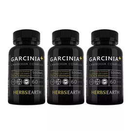 Garcinia Cambogia 3 Bottles Pure 50% HCA + Vit C + Calcium + Chromium, from Herbs of the Earth
