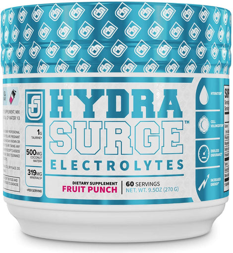 Jacked Factory Hydra Surge Premium Electrolytes w/Traacs Naturally Flavored Fruit Punch 60 Servings