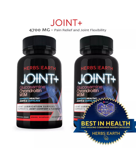 Joint+ 2 Bottles JointAid Back Pain Relief Post Workout, Tissue Repair, Pain Relief, Joint Flexibility, 180 Capsules from Herbs of the Earth