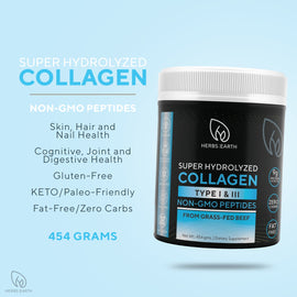 Collagen Peptides Powder Unflavored 454 Grams jar