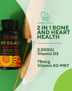 Vitamin D3 + Vitamin K2 MK-7 2,000 IU 75mcg 90 Chewable Tablets
